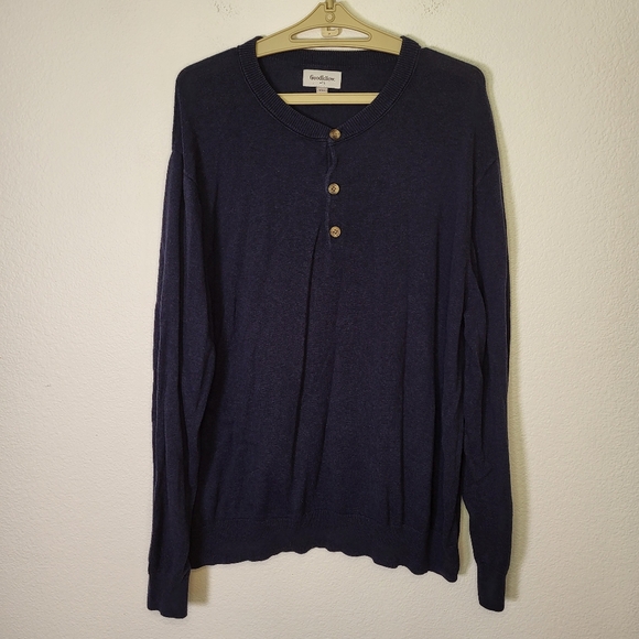 Goodfellow 1/4 Button Sweater in Navy Blue size XXL - Picture 1 of 4